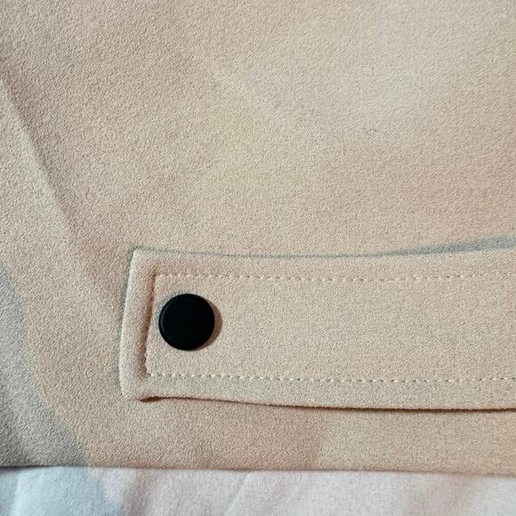 Topshop Women's sz 2 Tan Beige Crop Tank Sleeveless Button Detail Zip Back - Picture 3 of 10